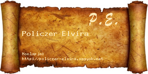Policzer Elvira névjegykártya